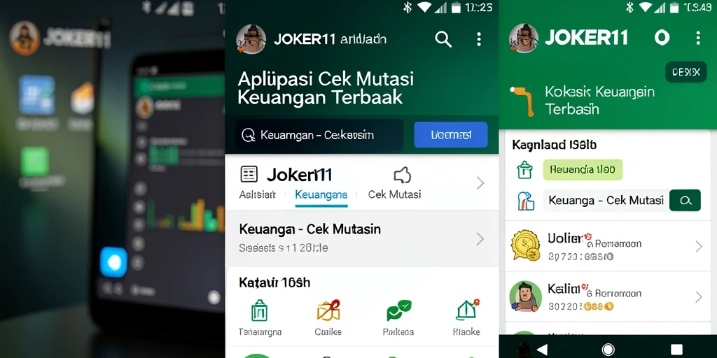 Tampilan antarmuka aplikasi JOKER11 untuk cek mutasi keuangan yang praktis.