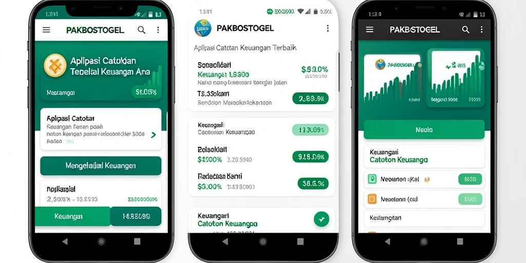 Antarmuka aplikasi PAKBOSTOGEL menampilkan laporan dan grafik Catatan Keuangan.