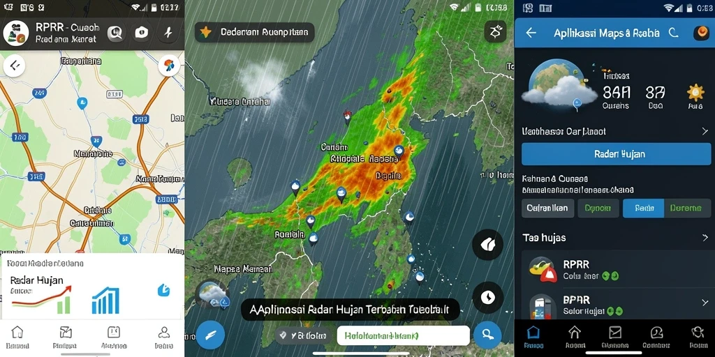 Tampilan antarmuka utama RPRR dengan radar hujan yang akurat.