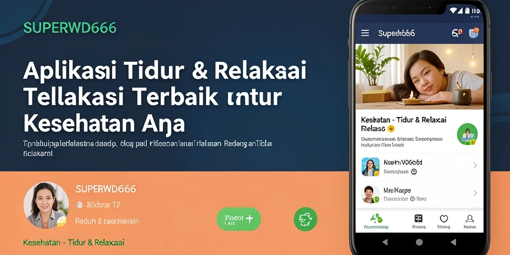 Antarmuka SUPERWD666 menunjukkan berbagai suara tidur dan fitur relaksasi.
