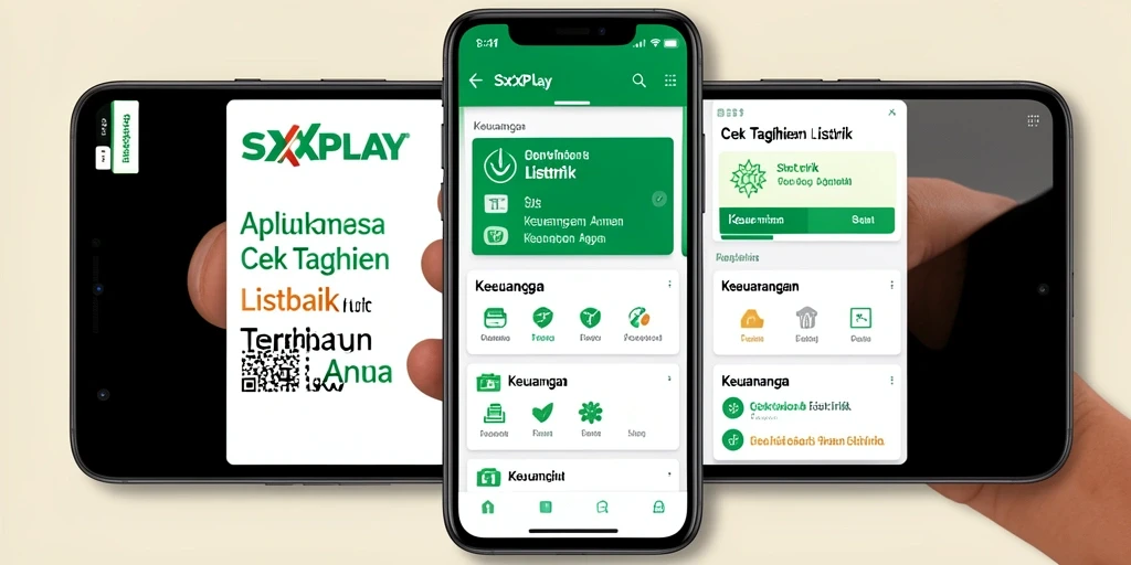 Antarmuka aplikasi SXXPLAY untuk cek tagihan listrik yang intuitif dan mudah.