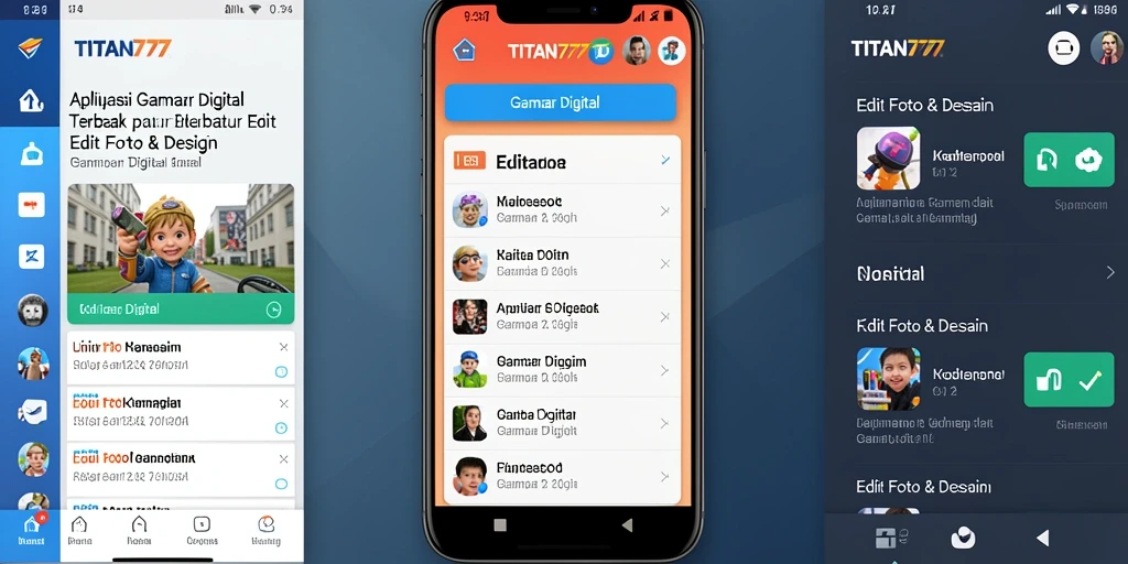 Antarmuka pengeditan gambar digital pada TITAN777 yang user-friendly.