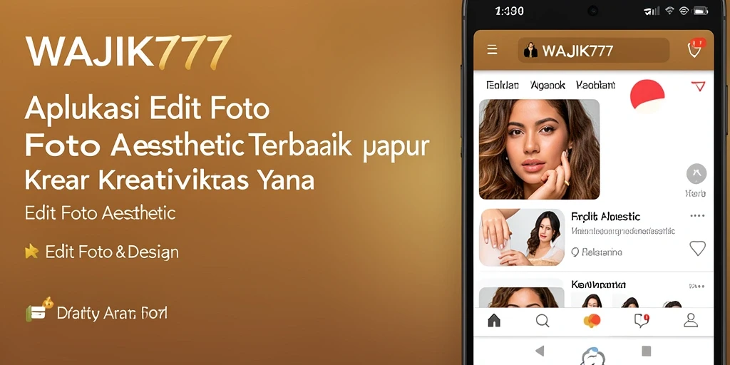 Antarmuka WAJIK777 yang menarik untuk editing foto aesthetic.