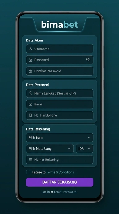 Panduan Buat Akun Baru di bimabet untuk Android